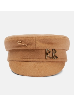 Ruslan Baginskiy Embroidered wool baker boy hat