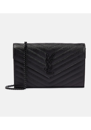 Saint Laurent Cassandre matelasse leather wallet on chain