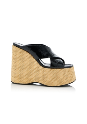 Paris Texas Mara Croc-Effect Leather Platform Sandals - Moda Operandi