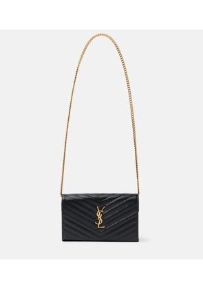 Saint Laurent Cassandre matelasse leather wallet on chain