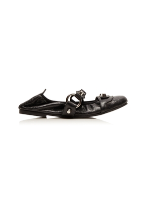 Balenciaga Leopold Leather Flats - Moda Operandi