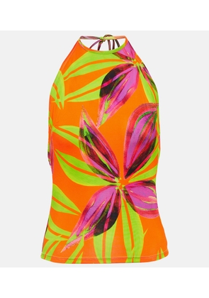 Louisa Ballou Printed halterneck top