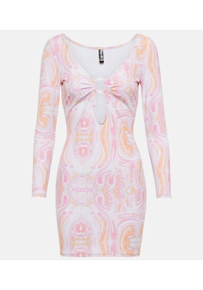 Reina Olga Duke printed cutout minidress