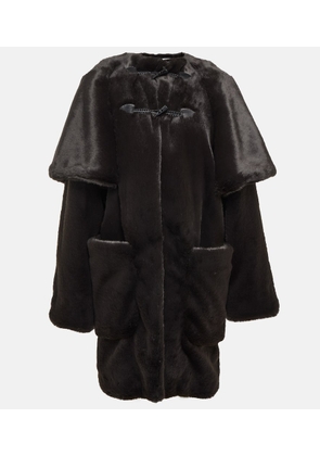 Alaia Leather-trimmed coat