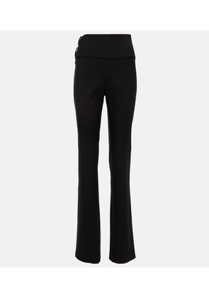 Alaia Belted straight wool pants