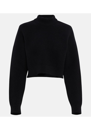 Alaia Cropped virgin wool turtleneck sweater