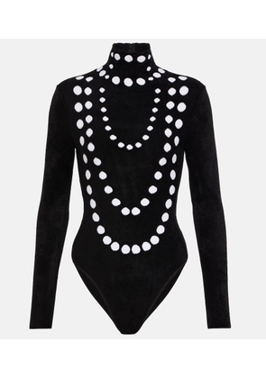 Alaia Jacquard velvet chenille bodysuit