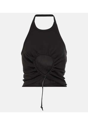 Alaia Halter neck ruched cotton top