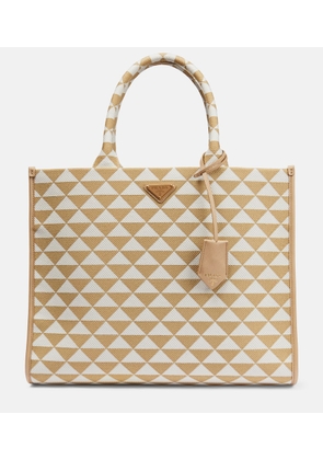 Prada Symbole leather-trimmed tote bag