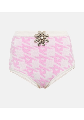 Area Embellished houndstooth shorts