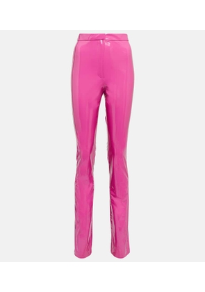 Rotate Laminated high-rise slim pants