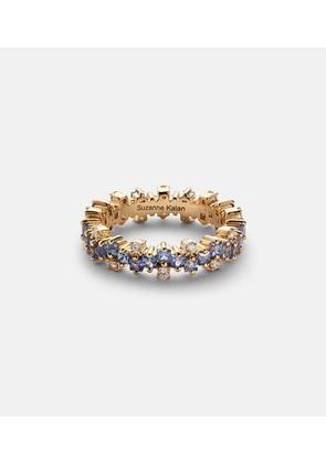 Suzanne Kalan 18kt gold ring with sapphires and diamonds