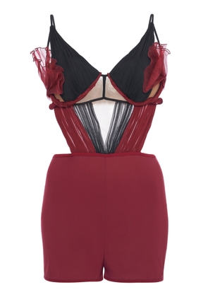 Nensi Dojaka Flower Petal Silk Playsuit - Moda Operandi