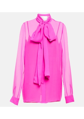 Costarellos Quinn tie-neck silk chiffon blouse