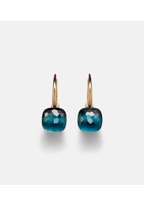 Pomellato Nudo 18kt rose gold and white gold earrings with blue topaz