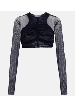 Jean Paul Gaultier Ruched mesh crop top