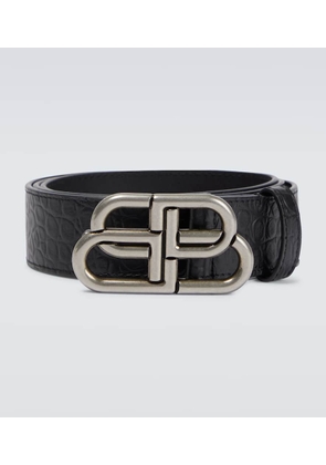 Balenciaga BB Large croc-effect leather belt