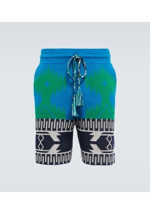 Alanui Cotton Piquet Icon jacquard shorts