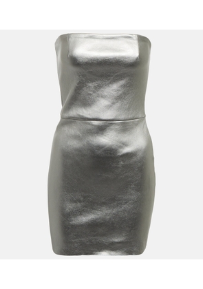 Stouls Amina strapless leather minidress