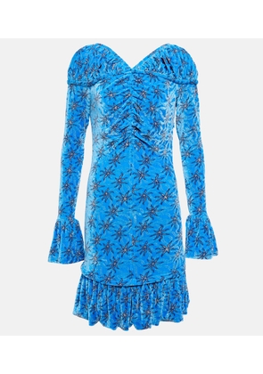 Rabanne Floral velvet minidress