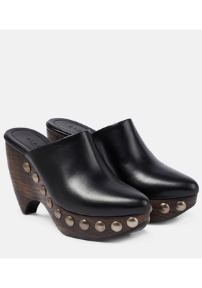 Alaia Le Sabot leather and wood pumps