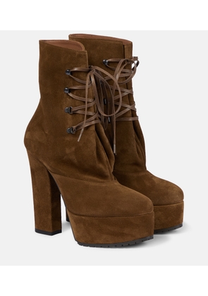 Alaia Trekk suede ankle boots