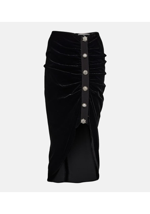 Veronica Beard Ari embellished velvet midi skirt