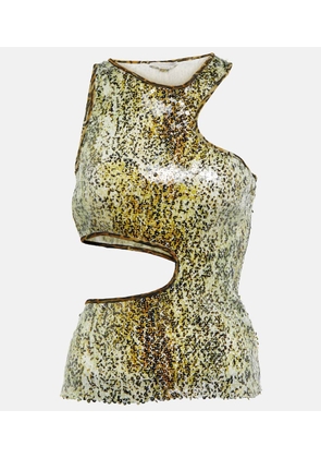 Stella McCartney Sequined cutout tank top