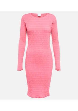 Patou Smocked cotton-jersey mini dress