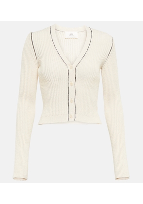 Ami Paris Ribbed-knit cardigan