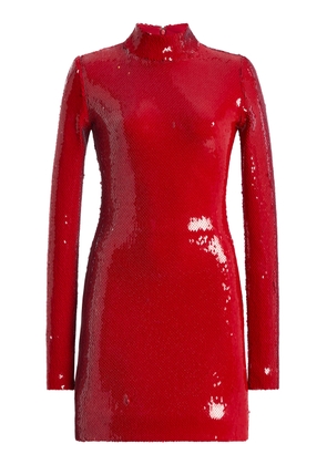Sergio Hudson Mock-Neck Sequined Mini Dress - Moda Operandi