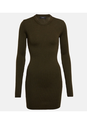 Wardrobe.NYC Ribbed-knit wool minidress