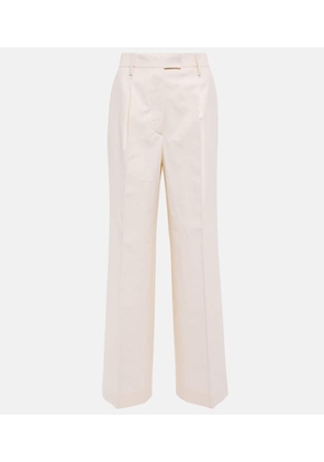 Prada Cupro high-rise wide-leg pants