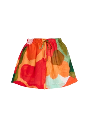 Zulu & Zephyr Floral Cotton-Silk Shorts - Moda Operandi