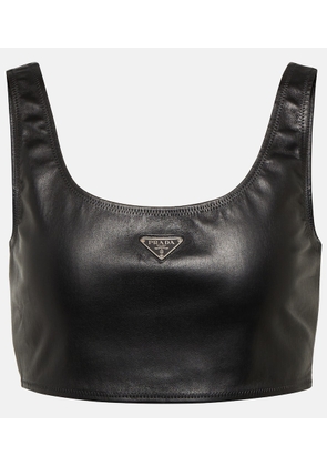 Prada Sleeveless leather crop top