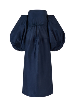 Rosie Assoulin Balloon-Sleeve Woven Midi Dress - Moda Operandi