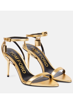 Tom Ford Padlock metallic leather sandals