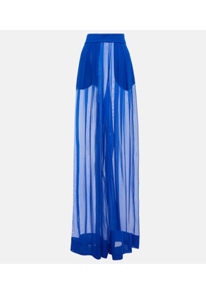 LaQuan Smith High-rise wide-leg silk pants