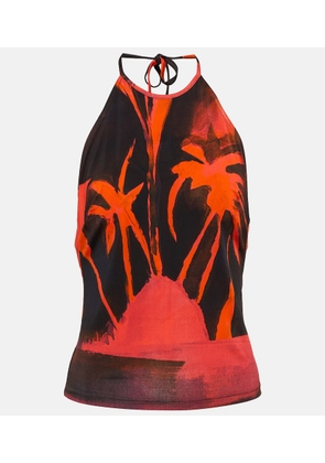 Louisa Ballou Printed halterneck top