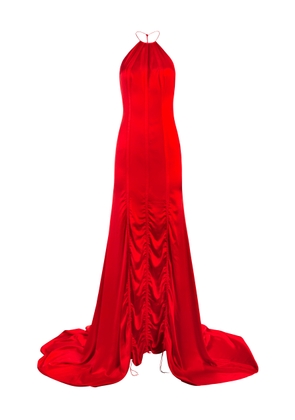 Alejandra Alonso Rojas Dip-Dyed Silk Halter Gown - Moda Operandi