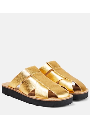 Gabriela Hearst Metallic leather mules