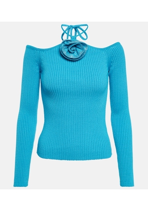 Giuseppe di Morabito Embellished ribbed-knit top