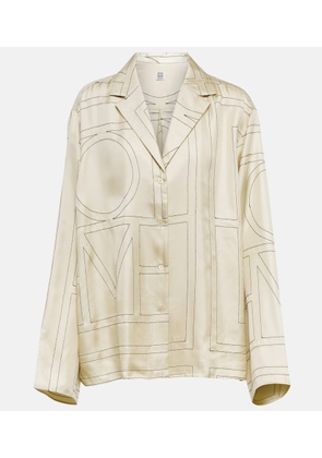 Toteme Logo-embroidered silk shirt