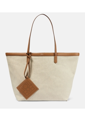 Toteme Leather-trimmed canvas tote bag