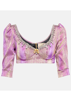 Miss Sohee Embellished crop top