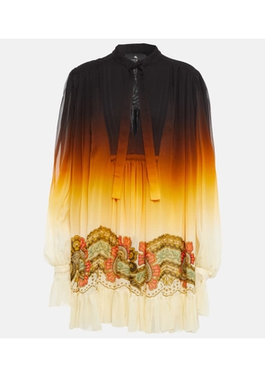 Etro Paisley silk georgette minidress