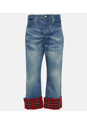 Junya Watanabe Checked mid-rise straight boyfriend jeans