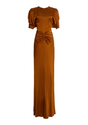 Victoria Beckham Gathered-Waist Satin Maxi Dress - Moda Operandi