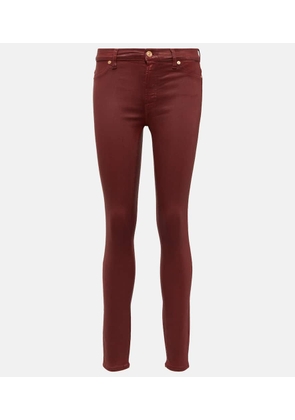 7 For All Mankind High-rise cotton-blend skinny jeans