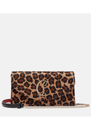 Christian Louboutin Loubi54 leopard-print satin clutch